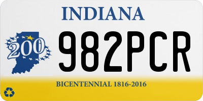 IN license plate 982PCR