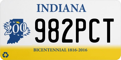 IN license plate 982PCT