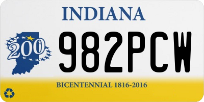 IN license plate 982PCW