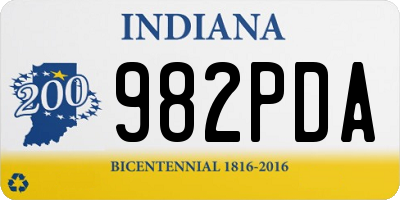 IN license plate 982PDA