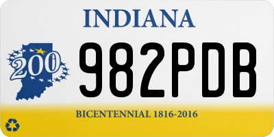 IN license plate 982PDB