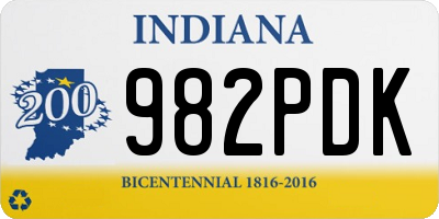 IN license plate 982PDK