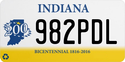 IN license plate 982PDL