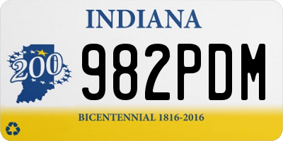 IN license plate 982PDM