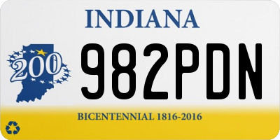 IN license plate 982PDN