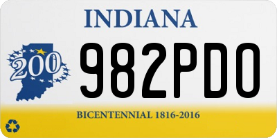 IN license plate 982PDO
