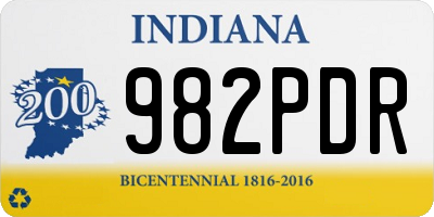 IN license plate 982PDR