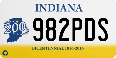 IN license plate 982PDS