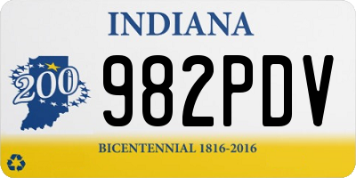IN license plate 982PDV