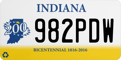 IN license plate 982PDW