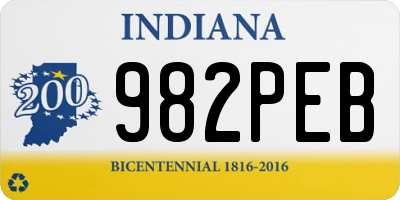 IN license plate 982PEB