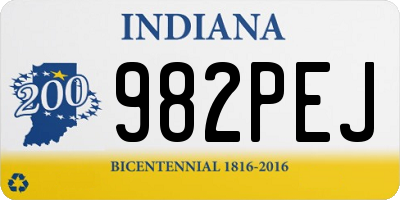 IN license plate 982PEJ