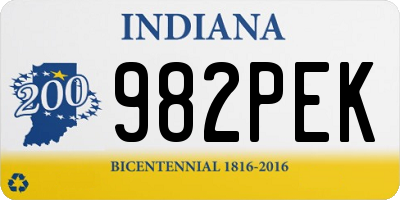 IN license plate 982PEK