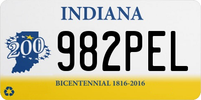 IN license plate 982PEL