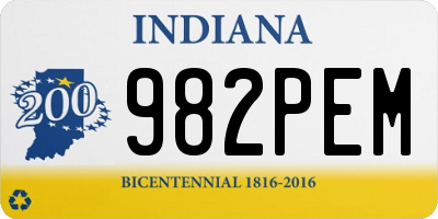 IN license plate 982PEM