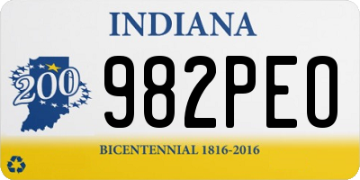 IN license plate 982PEO
