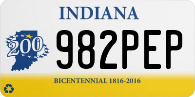IN license plate 982PEP