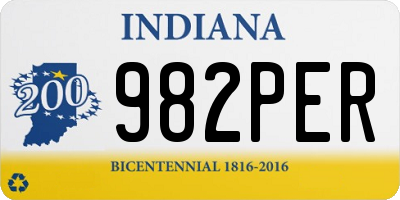 IN license plate 982PER