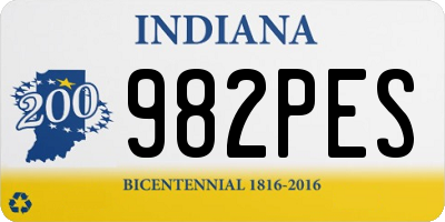 IN license plate 982PES