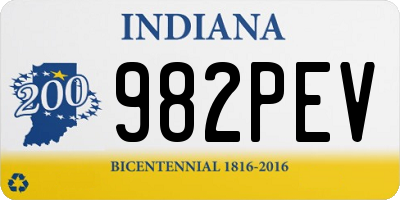 IN license plate 982PEV