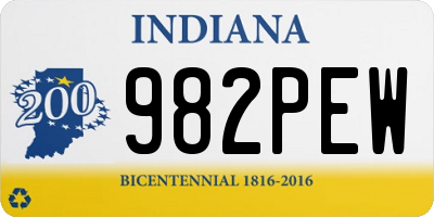 IN license plate 982PEW