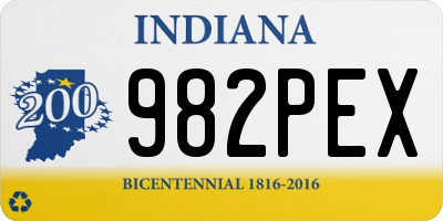 IN license plate 982PEX