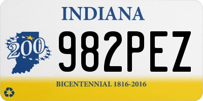 IN license plate 982PEZ