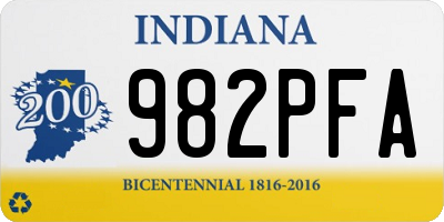 IN license plate 982PFA