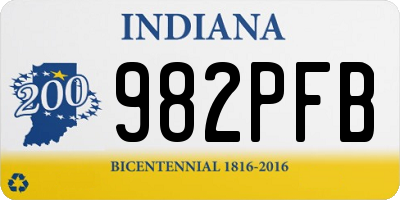 IN license plate 982PFB