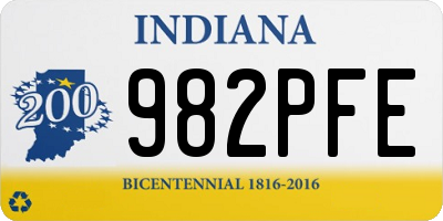 IN license plate 982PFE