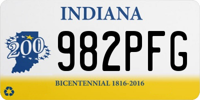 IN license plate 982PFG