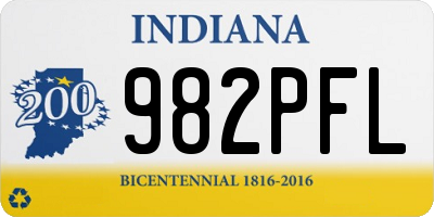 IN license plate 982PFL