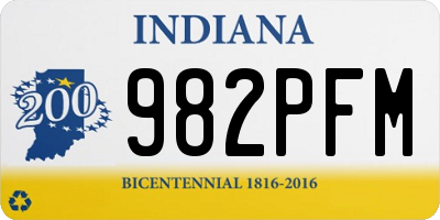 IN license plate 982PFM