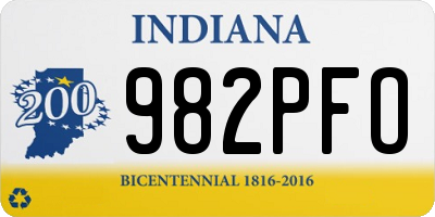IN license plate 982PFO