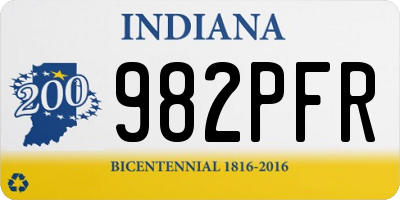 IN license plate 982PFR