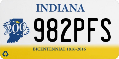 IN license plate 982PFS