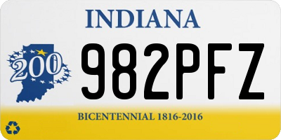 IN license plate 982PFZ