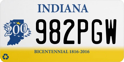 IN license plate 982PGW