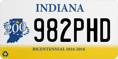 IN license plate 982PHD