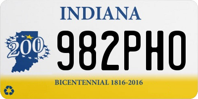 IN license plate 982PHO