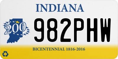 IN license plate 982PHW