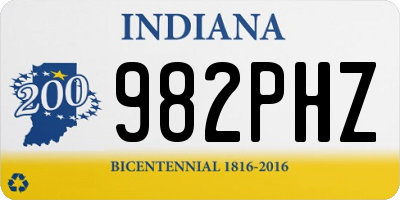 IN license plate 982PHZ