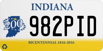 IN license plate 982PID