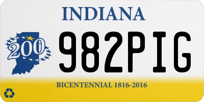 IN license plate 982PIG