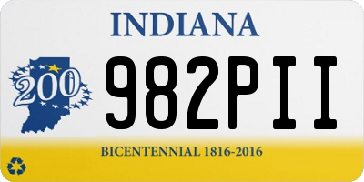 IN license plate 982PII