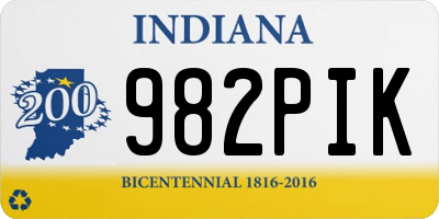 IN license plate 982PIK