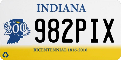 IN license plate 982PIX