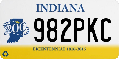 IN license plate 982PKC