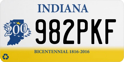 IN license plate 982PKF
