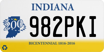 IN license plate 982PKI